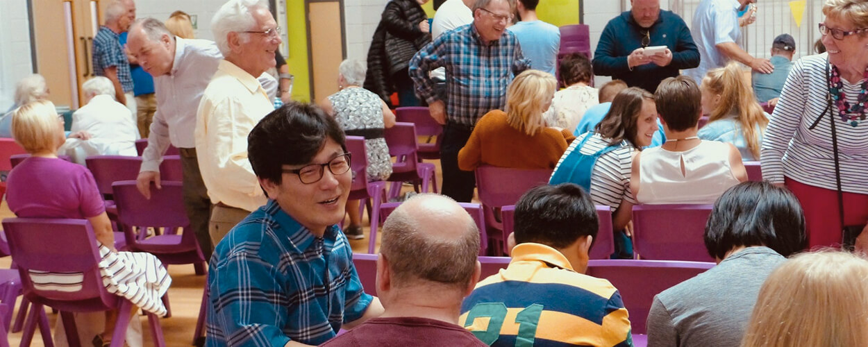 Congregation gathered in the school hall